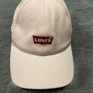 LEVI'S Pink canvas logo snapback hat